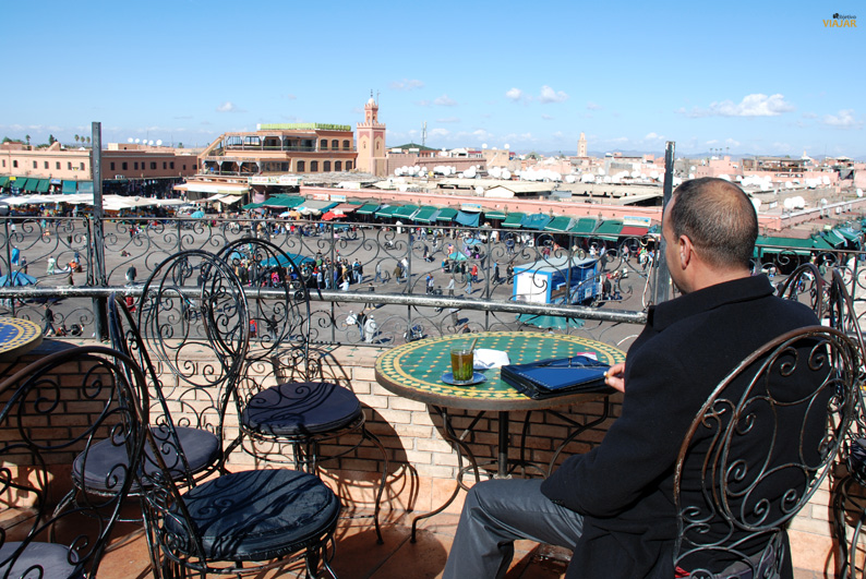 Terraza del Café Glacier. Marrakech Terraza del Café Glacier. Que hacer en Marrakech